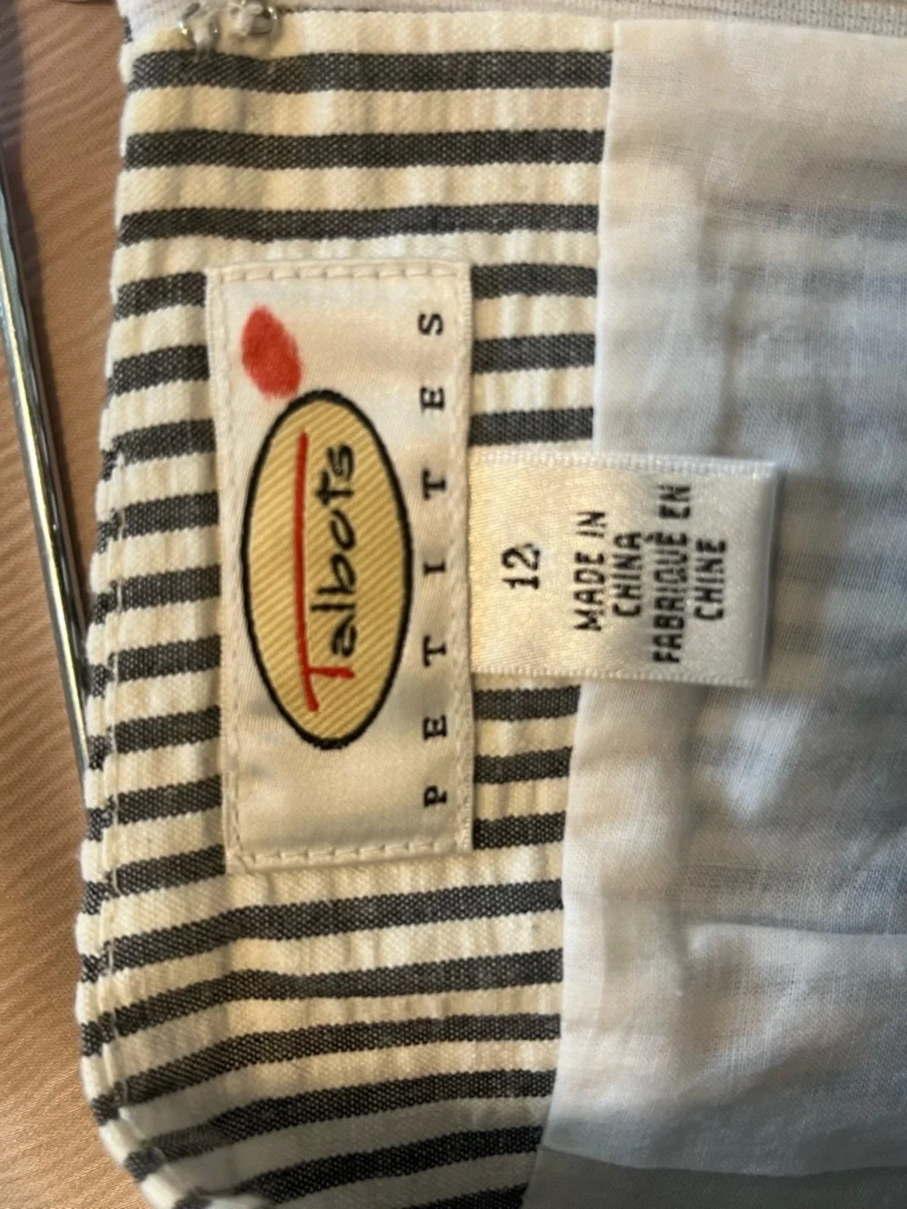 NWOT Talbots Petite Bumblebee Black and White Striped Skirt - Picture 6 of 9